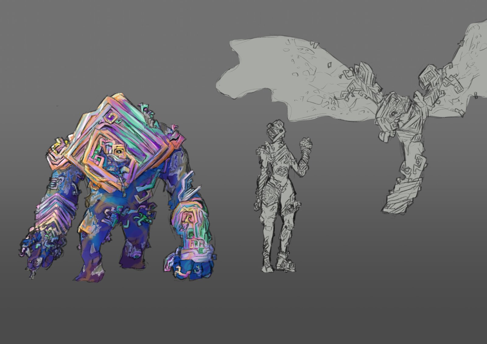 A bismuth-based enemies for my 1st internship with Gatling Gecko Studios.